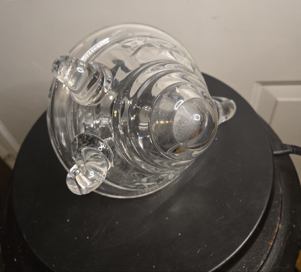 Vtg Hand Cut Genuine Lead Crystal Glass Decanter w Handle Made Germany - Picture 9 of 10
